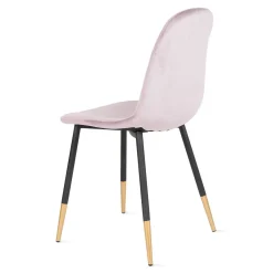 HOMLA Krzeslo Noir Welurowe Rozowe 44X52X85Cm