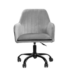 HOMLA Krzeslo Obrotowe Szare Welurowe Teill 55X54,5X80-90Cm