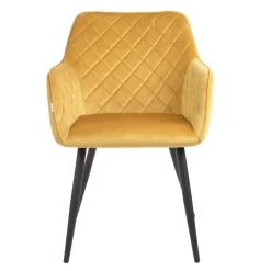 HOMLA Krzeslo Shelton Welurowe Musztardowe 56X60X84Cm