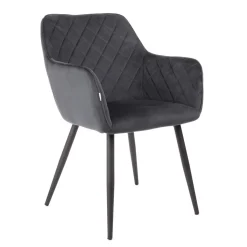 HOMLA Krzeslo Shelton Welurowe Szare 56X60X84Cm