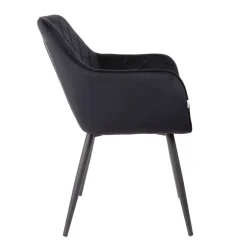 HOMLA Krzeslo Shelton Welurowe Czarne 56X60X84Cm