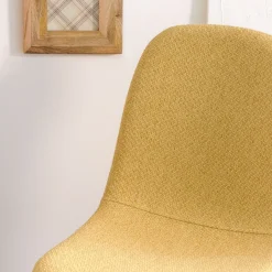 HOMLA Krzeslo Slank W Tkaninie Musztardowe 44X52X85Cm