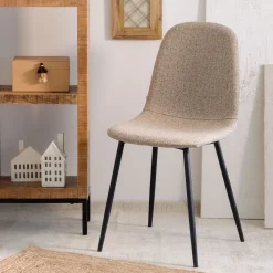 HOMLA Krzeslo Slank W Tkaninie Bezowe 44X52X85Cm