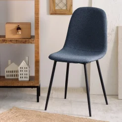 HOMLA Krzeslo Slank W Tkaninie Granatowe 44X52X85Cm