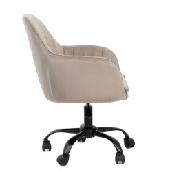 HOMLA Krzeslo Teill Welurowe Obrotowe Bezowe 55X55X90Cm