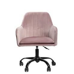 HOMLA Krzeslo Teill Welurowe Obrotowe Rozowe 55,5X54,5X80-90Cm