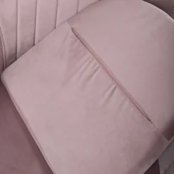 HOMLA Krzeslo Teill Welurowe Obrotowe Rozowe 55,5X54,5X80-90Cm