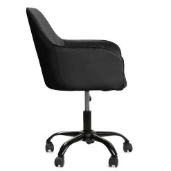 HOMLA Krzeslo Teill Welurowe Obrotowe Czarne 55,5X54,5X80-90Cm