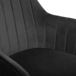 HOMLA Krzeslo Teill Welurowe Obrotowe Czarne 55,5X54,5X80-90Cm