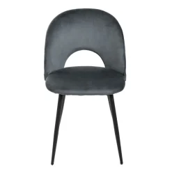 HOMLA Krzeslo Tercio Welurowe Szare 47X55X77Cm