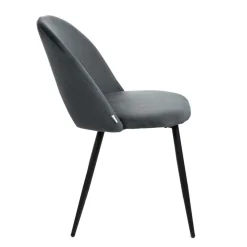 HOMLA Krzeslo Tercio Welurowe Szare 47X55X77Cm