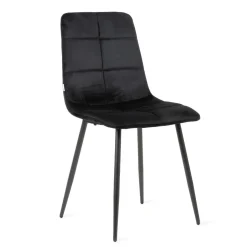 HOMLA Krzeslo Triss Welurowe Czarne 44X57X88 Cm