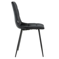 HOMLA Krzeslo Triss Welurowe Czarne 44X57X88 Cm