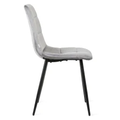 HOMLA Krzeslo Triss Welurowe Szare 44X57X88 Cm