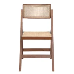 HOMLA Krzeslo Verdura Drewniane Z Naturalnym Rattanem 46X52X80 Cm