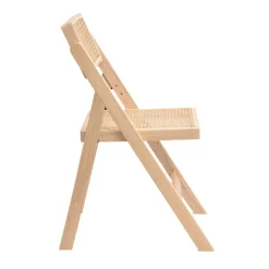 HOMLA Krzeslo Verdura Drewniane Z Naturalnym Rattanem 46X52X80 Cm