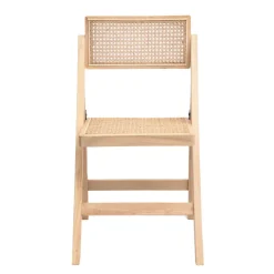 HOMLA Krzeslo Verdura Drewniane Z Naturalnym Rattanem 46X52X80 Cm