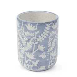 HOMLA Kubek Lazienkowy Mirabel Niebieski We Wzory 7.5X7.5X9.5 Cm