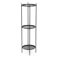 HOMLA Kwietnik Roh Trzypoziomowy Czarny 25X94 Cm