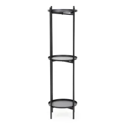 HOMLA Kwietnik Roh Trzypoziomowy Czarny 25X94 Cm