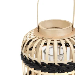 HOMLA Lampion Radiant Pleciony Z Czarnymi Elementami 30 Cm