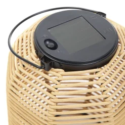 HOMLA Lampion Solarny Fonar Pleciony Naturalny 17,5X19 Cm