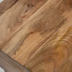 HOMLA Lawa Natte Drewniana Lite Drewno Mango Z Rattanem 120X45X45