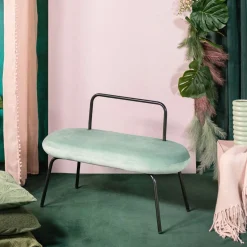 HOMLA Lawka Ina Welurowa Mietowa 95X45X61 Cm