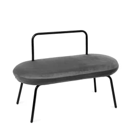 HOMLA Lawka Ina Welurowa Szara 95X45X61 Cm