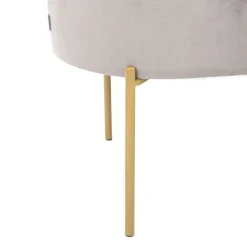 HOMLA Lawka Layla Welurowa Bezowa Ze Schowkiem 91,5X41X46.5 Cm