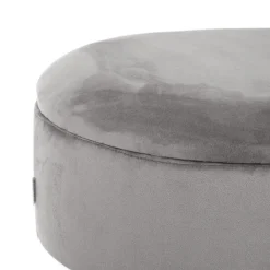 HOMLA Lawka Layla Welurowa Szara Ze Schowkiem 91,5X41X46.5 Cm