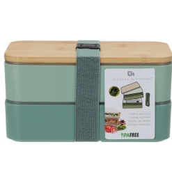 EXCELLENT HOUSEWARE Lunchbox Bamboo Podwojny 18X10,6 Cm