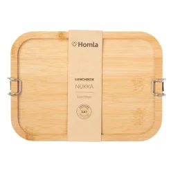 HOMLA Lunchbox Nukka Prostokatny Z Bambusowa Pokrywka 1,6 L