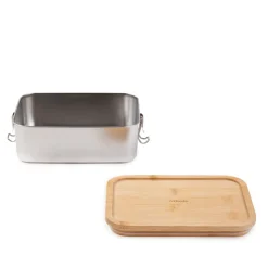 HOMLA Lunchbox Nukka Prostokatny Z Bambusowa Pokrywka 1,6 L