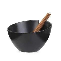 HOMLA Misa Mooka Do Salat Ceramiczna Z Przyborami Czarna 24 Cm