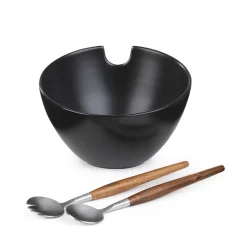 HOMLA Misa Mooka Do Salat Ceramiczna Z Przyborami Czarna 24 Cm