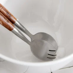 HOMLA Misa Mooka Do Salat Ceramiczna Z Przyborami Biala 24 Cm