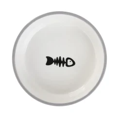 HOMLA Miska Catty Dla Kota Z Rybka Szara 12X4 Cm