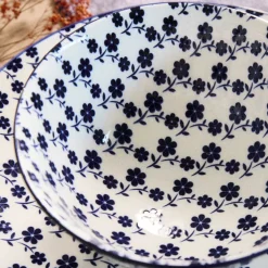 HOMLA Miska Navia Granatowa W Kwiatuszki 16 Cm