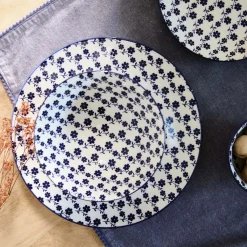 HOMLA Miska Navia Granatowa W Kwiatuszki 16 Cm