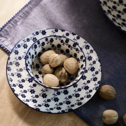 HOMLA Miska Navia Granatowa W Kwiatuszki 12 Cm