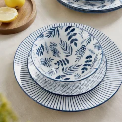 HOMLA Miska Navia Granatowa W Listki 16 Cm