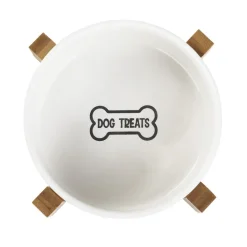 HOMLA Miska Treats Dla Psa M Z Bambusowa Podstawa 16X10 Cm