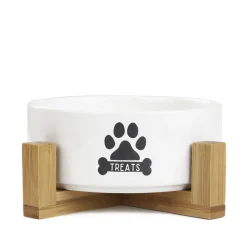 HOMLA Miska Treats Dla Psa S Z Bambusowa Podstawa 13X7 Cm