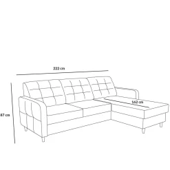 HOMLA Naroznik Ingrid Z Funkcja Spania I Pojemnikiem Na Pościel Prawy