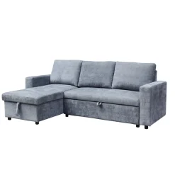 HOMLA Naroznik Virev Naroznik Uniwersalny Z Funkcja Spania Ciemnoszary 215X76X85 Cm