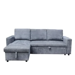 HOMLA Naroznik Virev Naroznik Uniwersalny Z Funkcja Spania Ciemnoszary 215X76X85 Cm