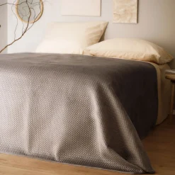 HOMLA Narzuta Zemi Welurowa Szara 200X220 Cm