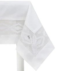 HOMLA Obrus Halis Bialy Z Azurowym Brzegiem 150X200 Cm