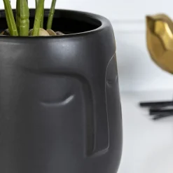 HOMLA Oslonka Na Doniczke Face Czarna 10X11 Cm